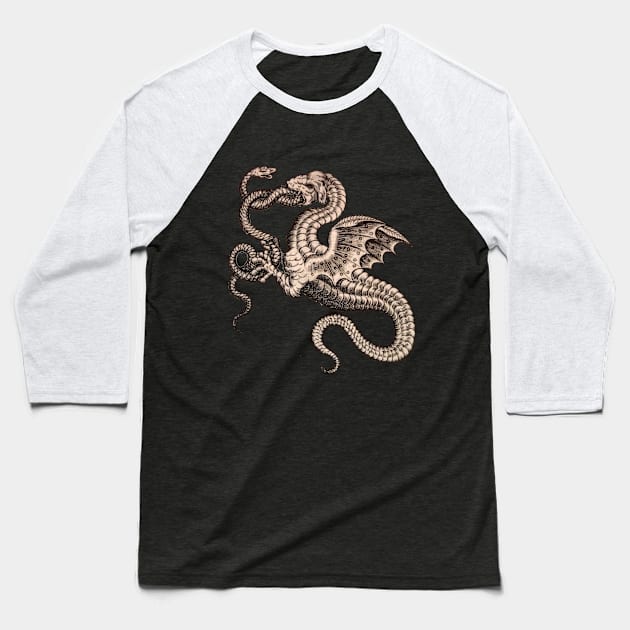 Claude Paradin - Medieval Dragon Baseball T-Shirt by Hiraeth Tees